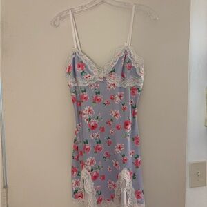 Floral Lace Trim Nightgown